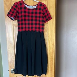 Red and Black Plaid Kids Dress